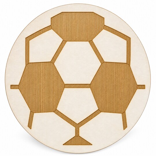 BESTPYSANKY; Unfinished Unpainted Wooden Soccer Ball Shape Cutout DIY Craft 4.2 Inches; Category:Unfinished Wood Surfaces; Image:1